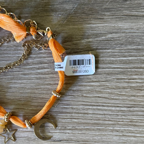 Free People Ariana Ost Pink Skies Anklet NWT Orange and Gold - Picture 4 of 4